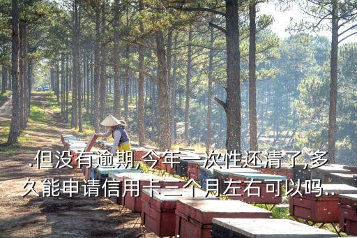 .但没有逾期,今年一次性还清了,多久能申请信用卡三个月左右可以吗...