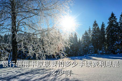 银行信用卡取现要扣多少手续费利息是多少啊