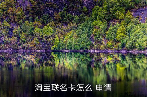 淘宝联名卡怎么 申请