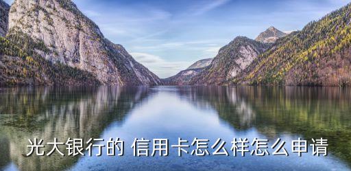  光大银行的 信用卡怎么样怎么申请