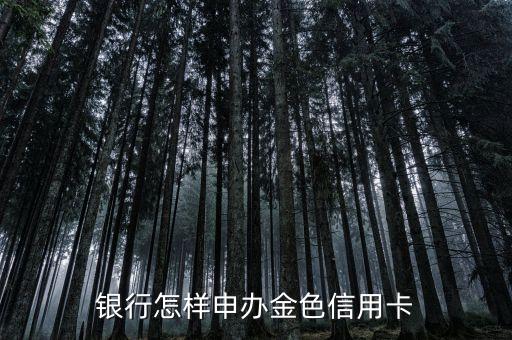 银行怎样申办金色信用卡
