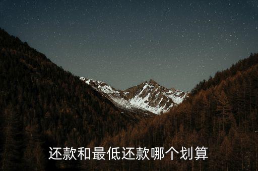 信用卡还分期和还最低,信用卡分期和最低还款额哪个好