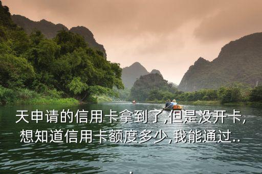 天申请的信用卡拿到了,但是没开卡,想知道信用卡额度多少,我能通过...