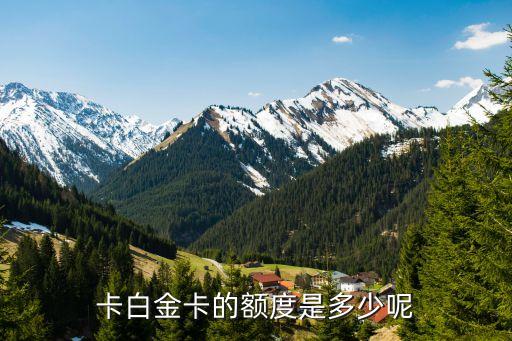 卡白金卡的额度是多少呢