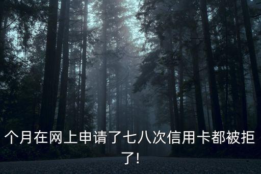 申请十多张信用卡全部拒绝,所有的信用卡申请都被拒绝了