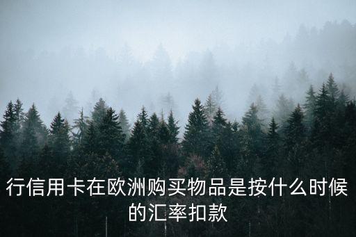 行信用卡在欧洲购买物品是按什么时候的汇率扣款