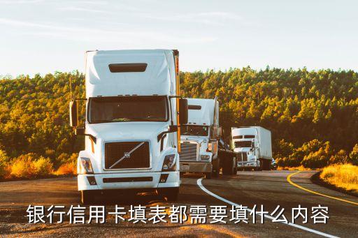 银行信用卡填表都需要填什么内容