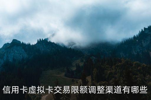 信用卡虚拟卡交易限额调整渠道有哪些