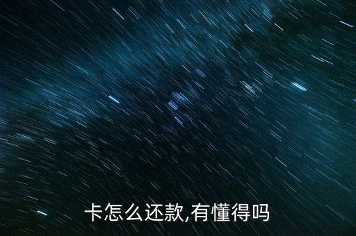 卡怎么还款,有懂得吗