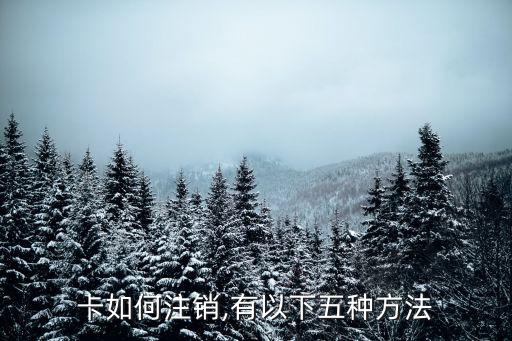 卡如何注销,有以下五种方法