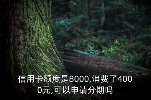 信用卡额度是8000,消费了4000元,可以申请分期吗