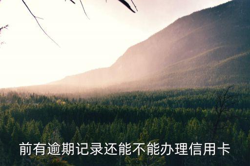 前有逾期记录还能不能办理信用卡