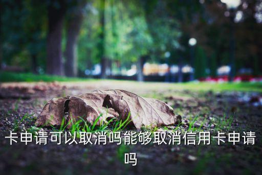 卡申请可以取消吗能够取消信用卡申请吗