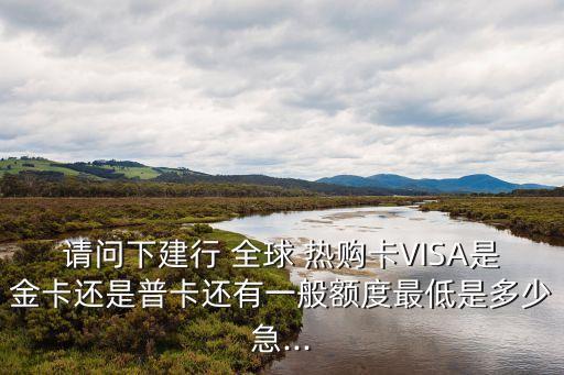 请问下建行 全球 热购卡VISA是金卡还是普卡还有一般额度最低是多少急...