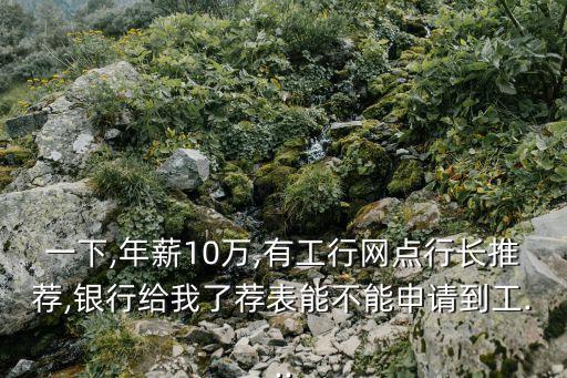 一下,年薪10万,有工行网点行长推荐,银行给我了荐表能不能申请到工...