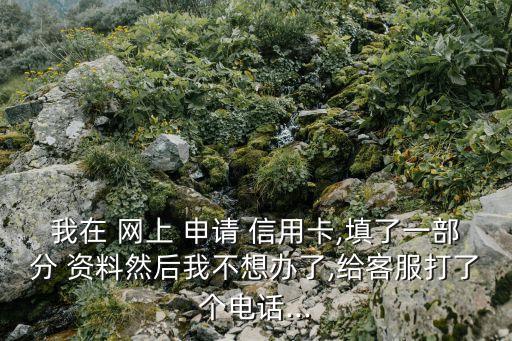 我在 网上 申请 信用卡,填了一部分 资料然后我不想办了,给客服打了个电话...