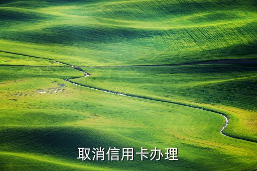 取消信用卡办理