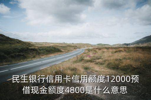 民生银行信用卡信用额度12000预借现金额度4800是什么意思