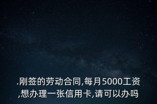.刚签的劳动合同,每月5000工资,想办理一张信用卡,请可以办吗