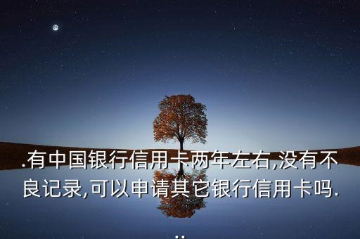.有中国银行信用卡两年左右,没有不良记录,可以申请其它银行信用卡吗...