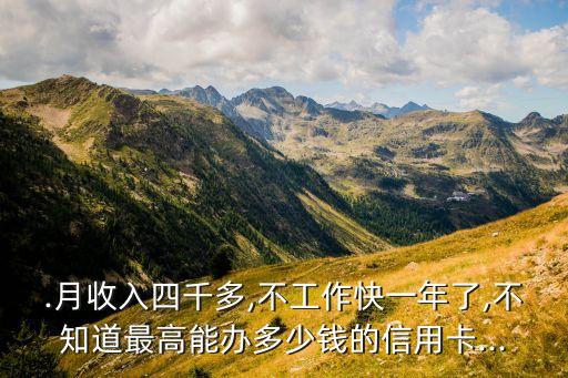.月收入四千多,不工作快一年了,不知道最高能办多少钱的信用卡...