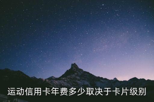 运动信用卡年费多少取决于卡片级别