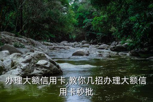 办理大额信用卡,教你几招办理大额信用卡秒批