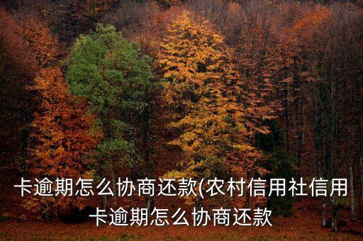 卡逾期怎么协商还款(农村信用社信用卡逾期怎么协商还款