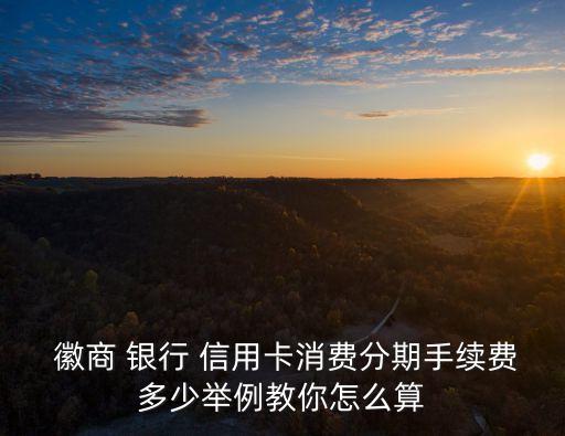  徽商 银行 信用卡消费分期手续费多少举例教你怎么算