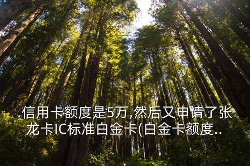 .信用卡额度是5万,然后又申请了张龙卡IC标准白金卡(白金卡额度...