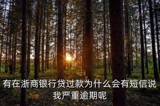 有在浙商银行贷过款为什么会有短信说我严重逾期呢