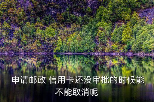  申请邮政 信用卡还没审批的时候能不能取消呢