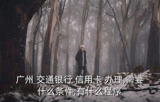 广州 交通银行 信用卡 办理,需要什么条件,有什么程序