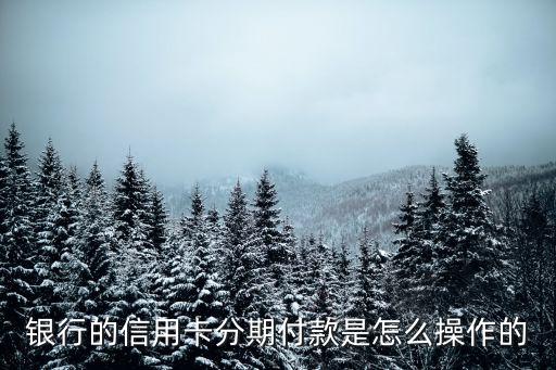 银行的信用卡分期付款是怎么操作的