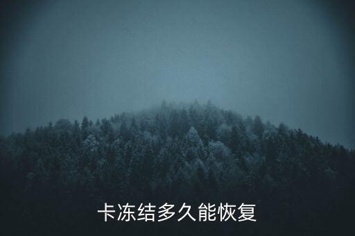 卡冻结多久能恢复