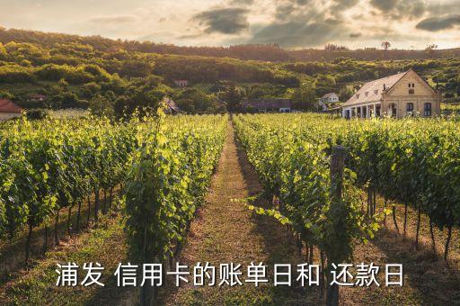 浦发 信用卡的账单日和 还款日