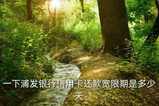 一下浦发银行信用卡还款宽限期是多少天