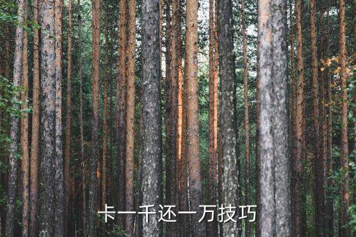 卡一千还一万技巧