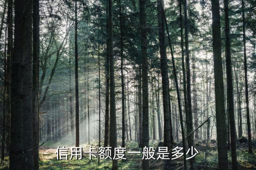 信用卡额度一般是多少
