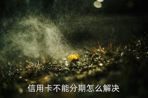信用卡不能分期怎么解决