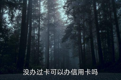 没办过卡可以办信用卡吗