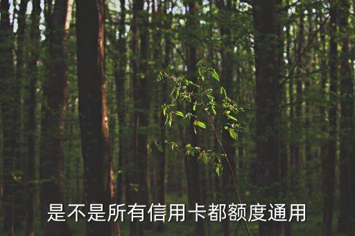 是不是所有信用卡都额度通用