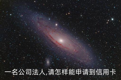 一名公司法人,请怎样能申请到信用卡