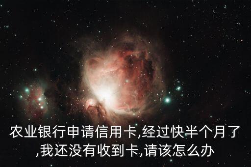 农业银行申请信用卡,经过快半个月了,我还没有收到卡,请该怎么办