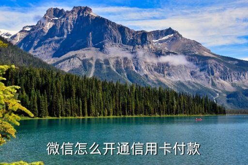 微信怎么开通信用卡付款