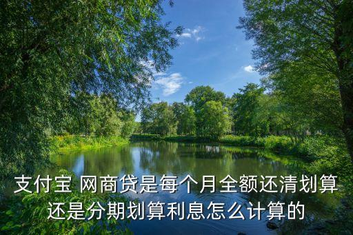 支付宝 网商贷是每个月全额还清划算还是分期划算利息怎么计算的