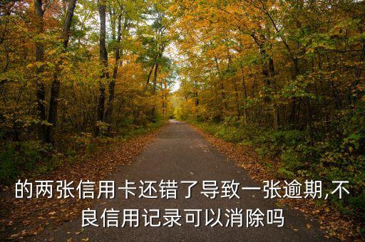 的两张信用卡还错了导致一张逾期,不良信用记录可以消除吗