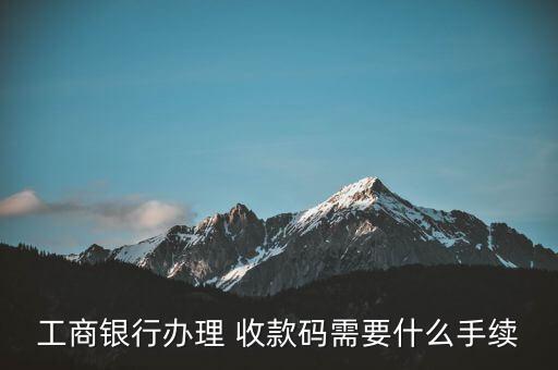 工商银行办理 收款码需要什么手续