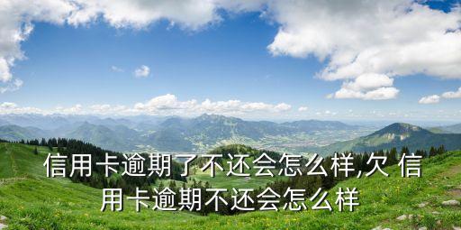  信用卡逾期了不还会怎么样,欠 信用卡逾期不还会怎么样