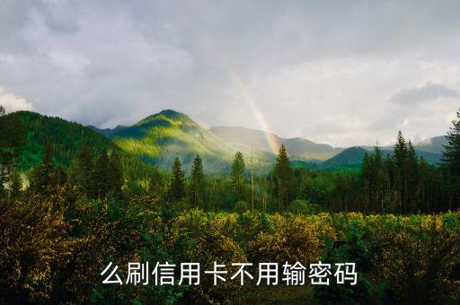么刷信用卡不用输密码